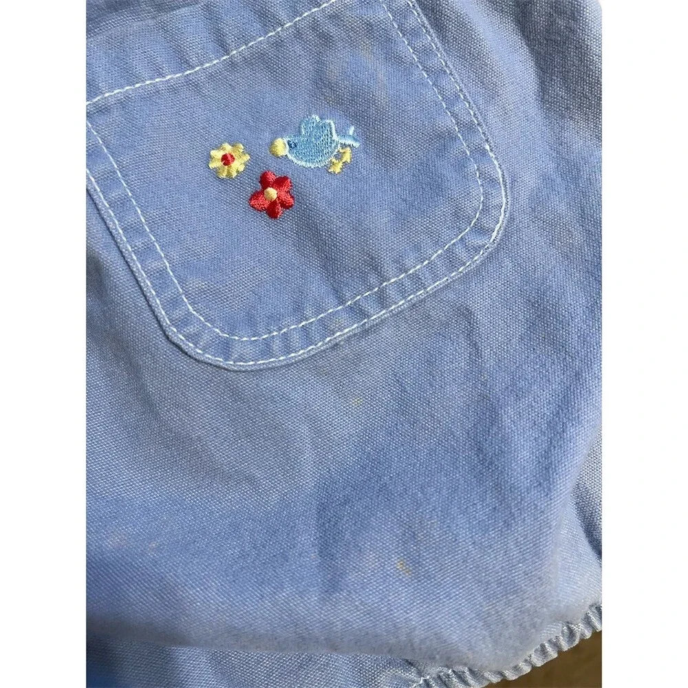 Vintage Carter’s Baby B'gosh Girls Romper Blue Bird & Flowers 12 Months